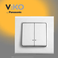 Выключатель двойной с подсветкой белый VIKO LINNERA 
